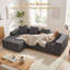 Modern Oversized Corner Sofa L-Shaped Corduroy Sofa With Storage Pockets -1513385608-1513385609