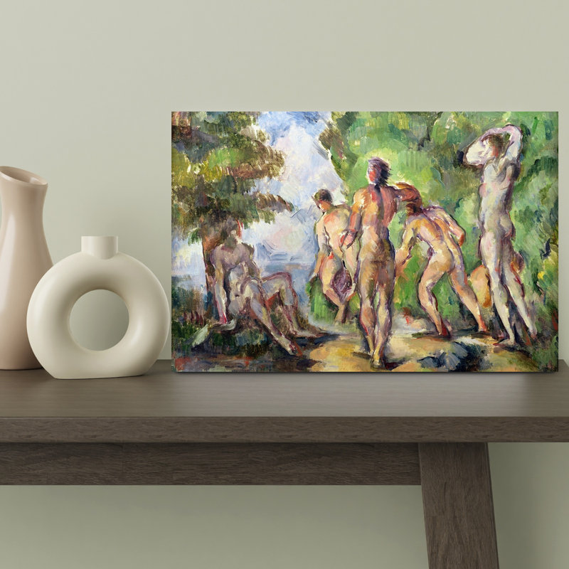 Baigneuses, vers 1892-1894, estampe d'art mural abstrait contemporain, H 12 po x l 18 po
