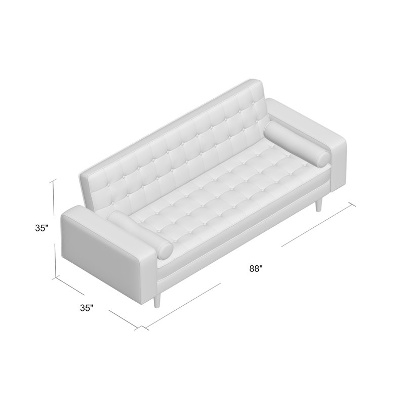 Farias King 88'' Upholstered Convertible Sofa, Gray
