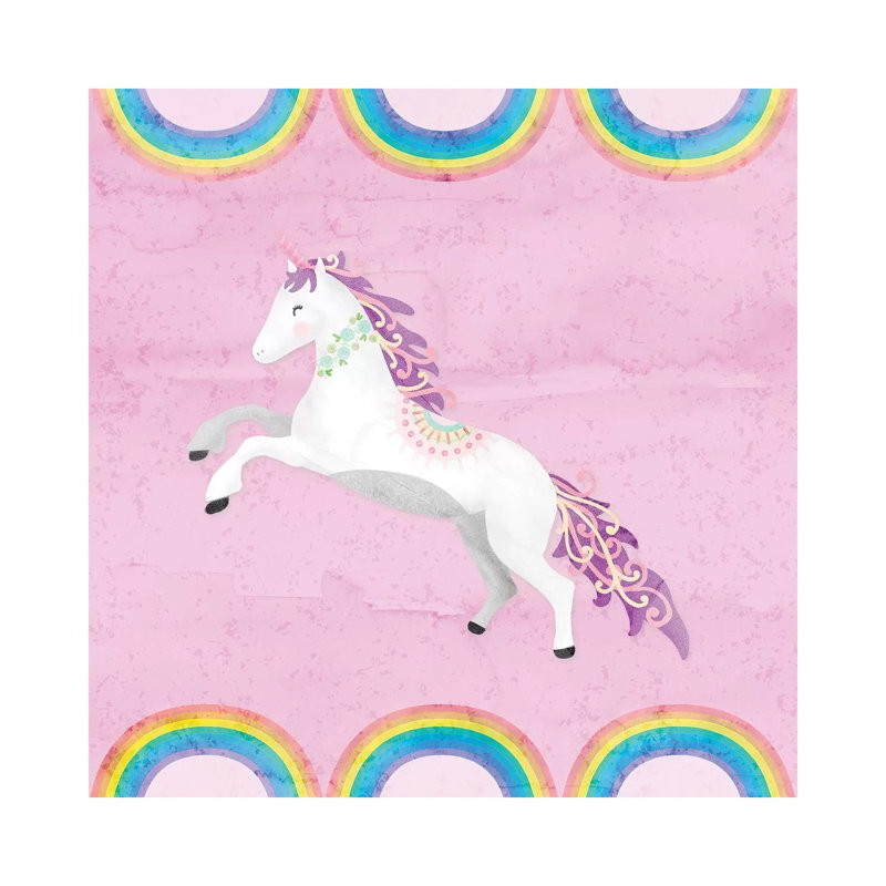 Rainbow Unicorn II by Noonday Design - Wrapped Canvas Print, 93.98cm H x 93.98cm W x 1.91cm D