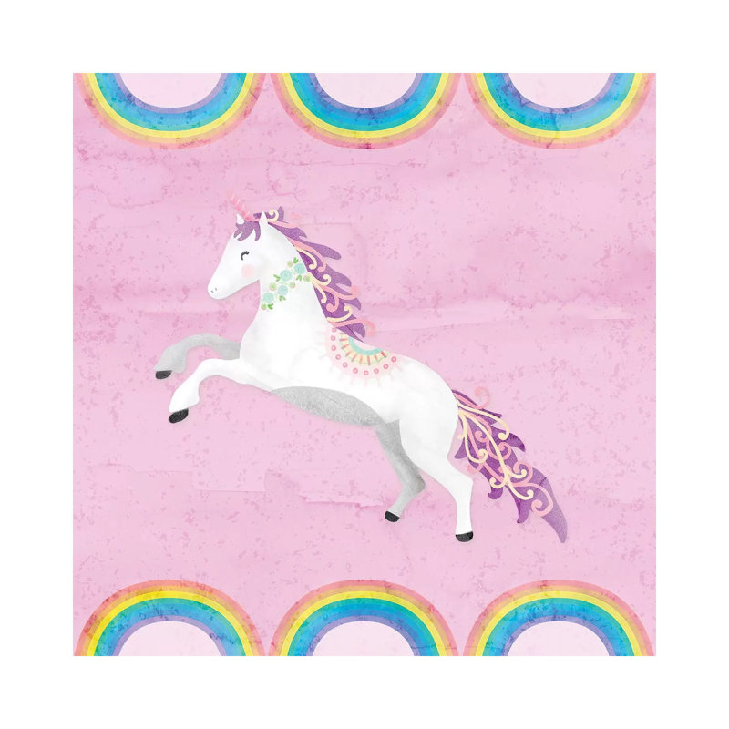 Rainbow Unicorn II by Noonday Design - Wrapped Canvas Print, 45.72 cm H x 45.72 cm W