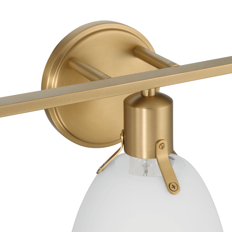 Éclairage pour meuble-lavabo 3 lumières Batista, Or, Blanc