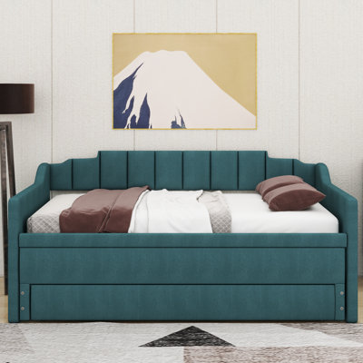 Hedglin Twin Size Upholstered Daybed with Trundle