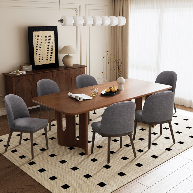 Upholstered Side Dining Chairs, 4, Dark Gray