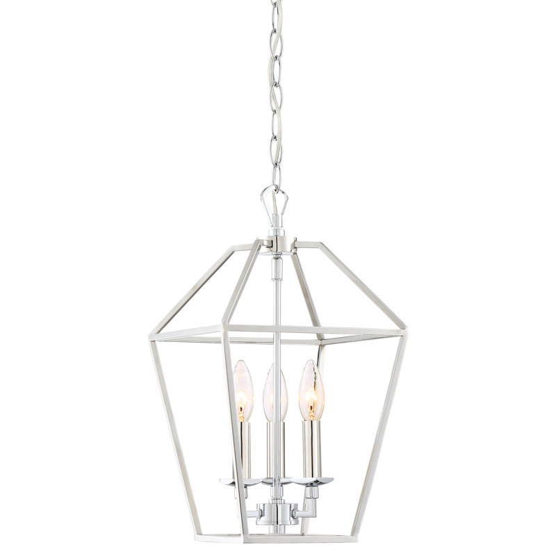 Luminaire suspendu géométrique à 3 lumières Addyson, Nickel poli