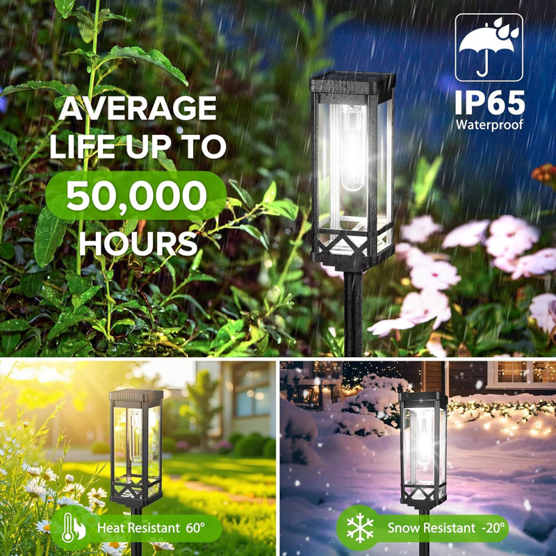 2x Bigger Solar Pathway Lights Outdoor, Upgraded Brighter Solar Garden Lights Solar Powered, Over 12 Hours Outdoor Solar Lights For Yard Landscape Lighting Path Walkway Driveway Sidewalk
