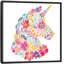 « floral silhouette : licorne » par stéphanie corfee-impression sur cadre photo-49575481-49575472