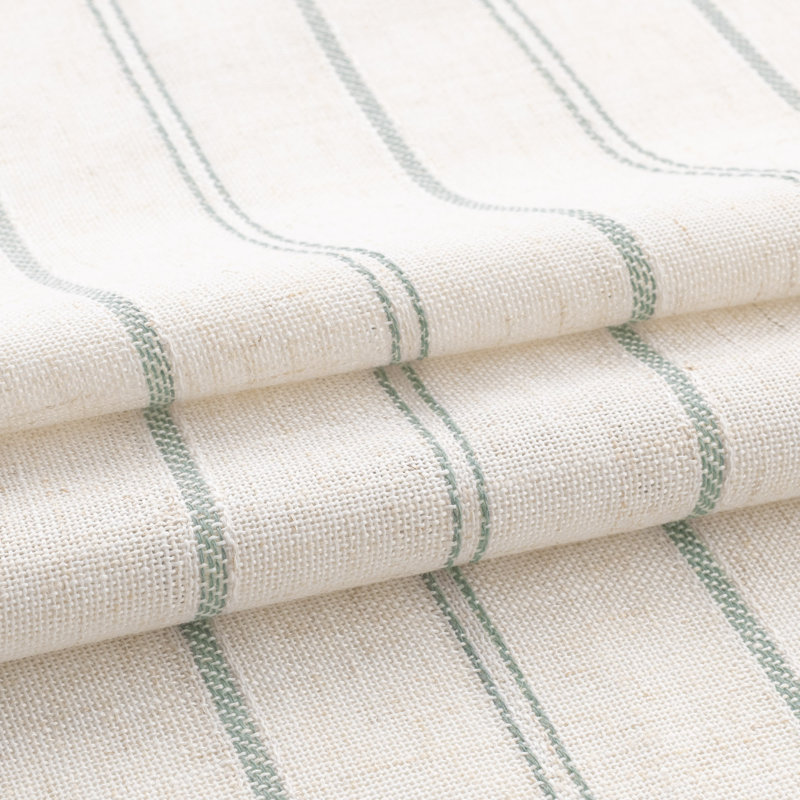 Mélange de lin à rayures tissées, L 52 po x L 96 po, Vert