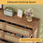 Commode 6 tiroirs avec roulettes, noyer