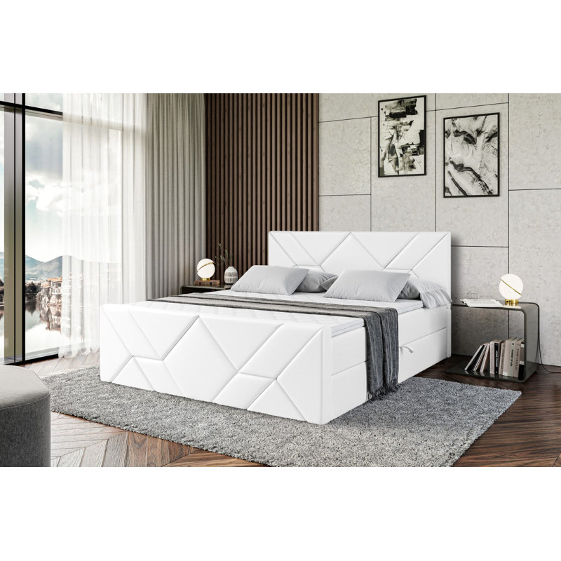 Bed, 180cm W x 200cm L, White