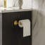 Meuble-lavabo noir de 36 po avec lavabo, armoire de salle de bain noire autoportante moderne avec comptoir Smc, portes à fermeture douce et 3 tiroirs, quincaillerie dorée