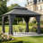 Universal Gazebo For Patios And Lawns, 10X12 Feet, Double-Layered Metal Frame, With Mosquito Net Privacy Screen.-128569883
