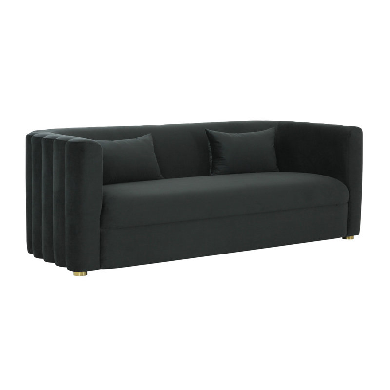 Canapé en velours noir Tov Furniture Callie, Velours noir
