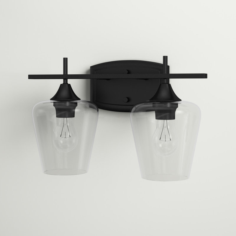 Dahlya Dimmable Glass Vanity Light, Matte Black