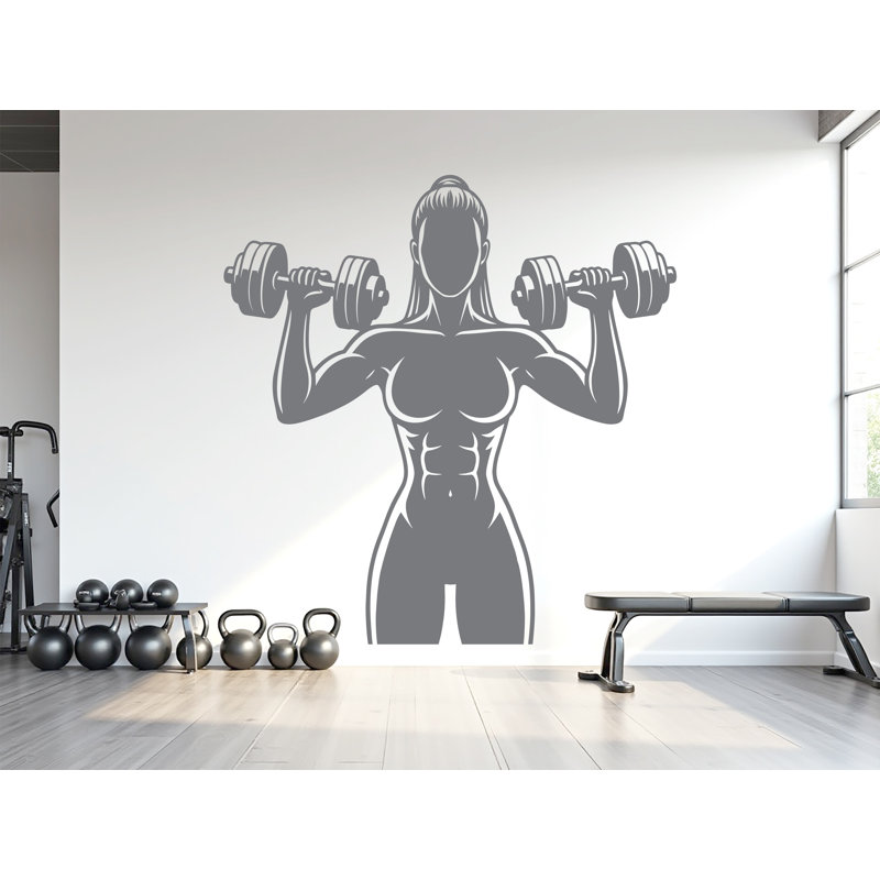 Adhésif décoratif Girl Power Gym: Entraînement à la remise en forme, art 1084DRS, 35 po x 35 po, Blanc