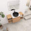Meuble-lavabo mural 48 po avec lavabo vasque en céramique et 2 tablettes de rangement, porte à fermeture en douceur