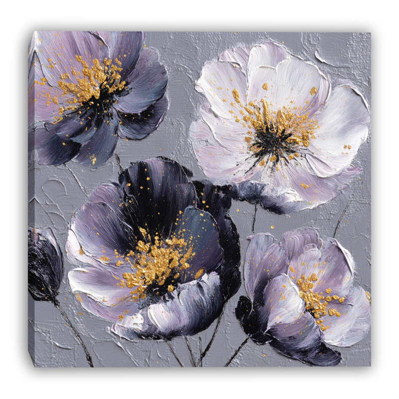 Lavande, impression florale sur toile tendue abstraite, H 20 po x l 20 po x P 1,5 po