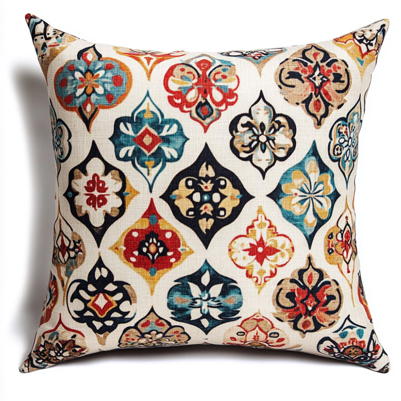 Coussin floral exotique rétro