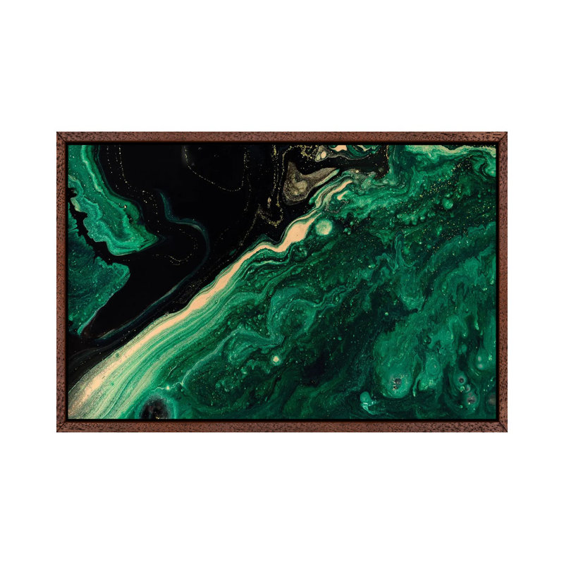 Emerald Marble - Print on Canvas, Classic Brown Wood Framed, 66.04 cm H x 45.72 cm W
