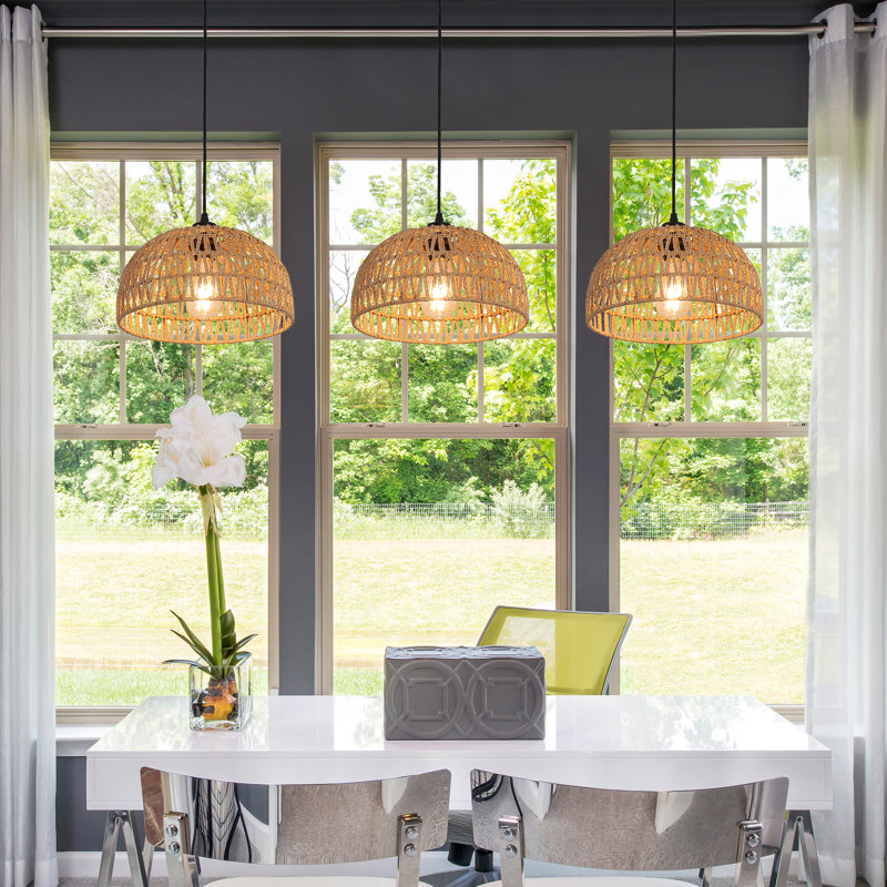 Luminaire suspendu moderne en corde avec interrupteur pour îlot de cuisine