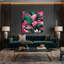 «Abstract Florals 64», art mural sur toile verte-120506547