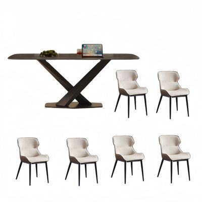 Nyiah 6 - Person Pedestal Dining Set