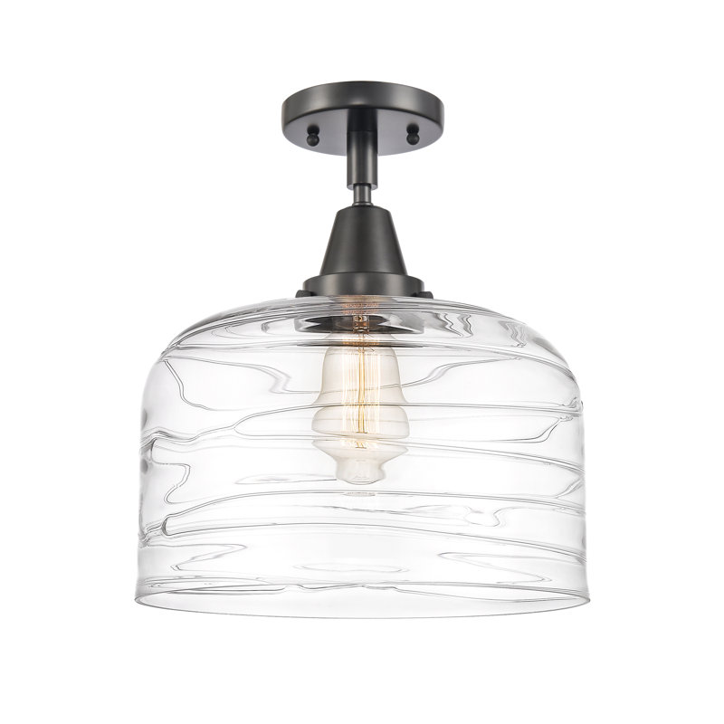 Plafonnier encastré en verre à DEL, Ampoule non incluse, Oui, Noir mat