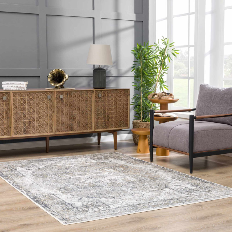 Tapis beige Medallion Design Performance, Rectangle 7 pi 10 po x 10 pi 2 po