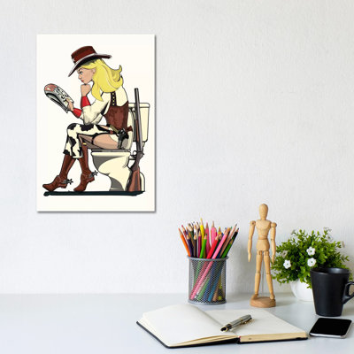 Cowgirl on the toilettes - impression d'art graphique