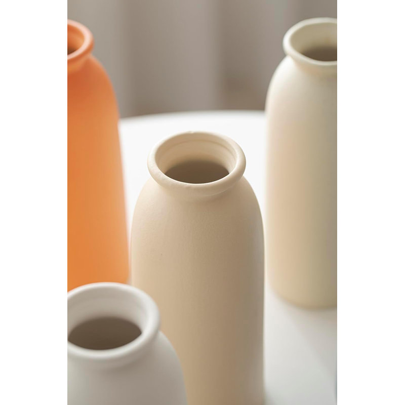 Set of 3 Blue Mix Multicolor Ceramic Vases for Home Decor