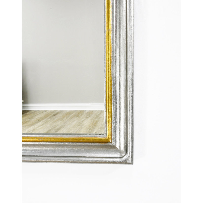 Tallulah Flat Wall Mirror, Antiqued Silver Leaf/Gold Leaf