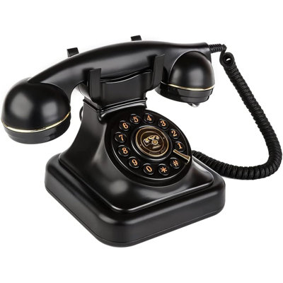 Retro Landline Telephone with Ringer Control, Redial, Vintage Corded Desk Dial Phone