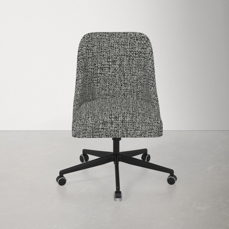 Acosta Height Adjustable Swivel Task Chair, Modern Pepper Tweed