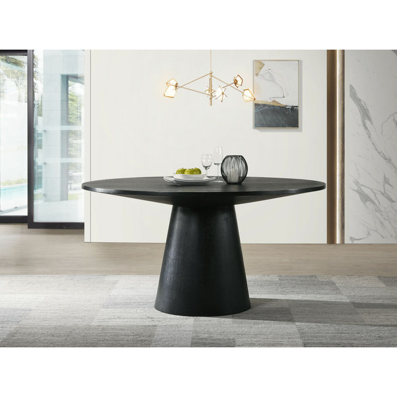 Aria Pedestal Dining Table, Black