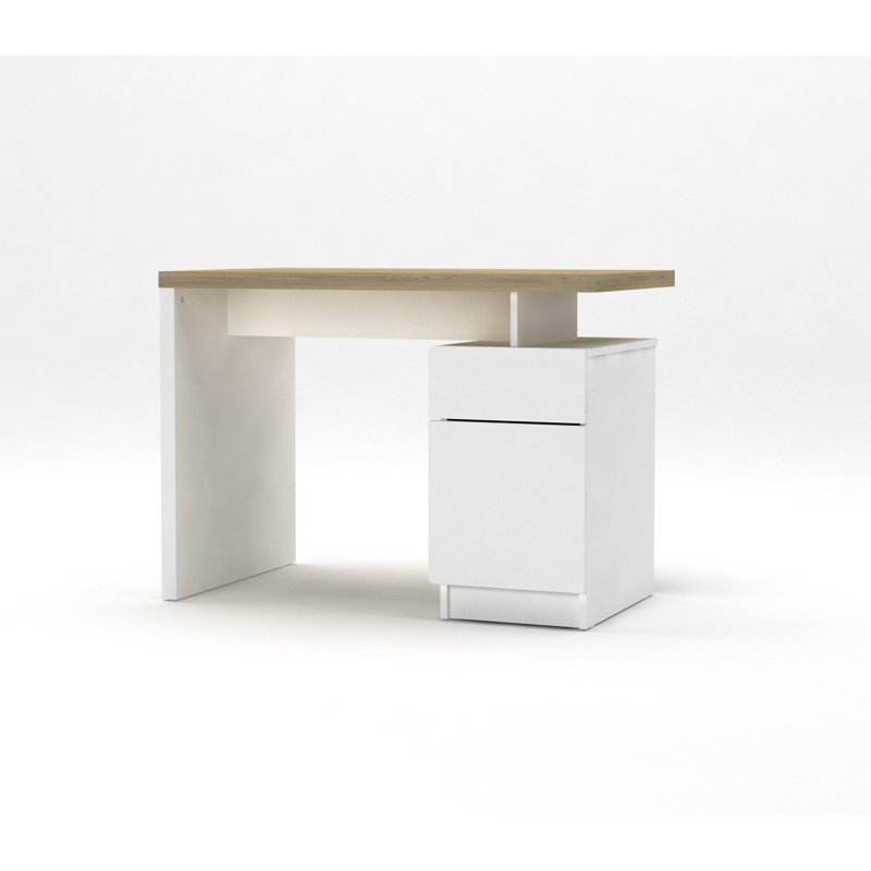  2‑Tier Executive Study & Office Desk – Sleek Design, 39.4″ W × 23.2″ D × 28.3″ H, Beige