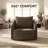 Brown Swivel Accent Chair Round Swivel Barrel Chair Upholstered, 40.5" x 34" x 33", 250 lb Weight Capacity, Small Space Approved For Living Room,Bedroom,Office.
