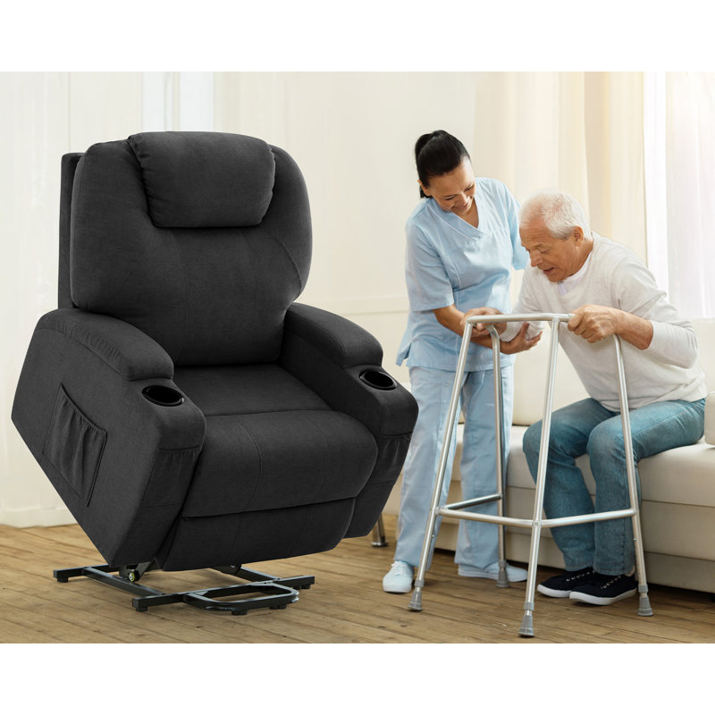 Mataio Upholstered Massage Chair, Gray