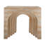 Console arquée 32,3 x 14,2 x 29,9 moderne avec finition en faux travertin beige, légère et durable
