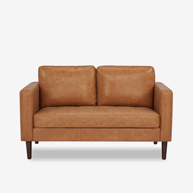 Jordy Faux Leather Loveseat, Camel