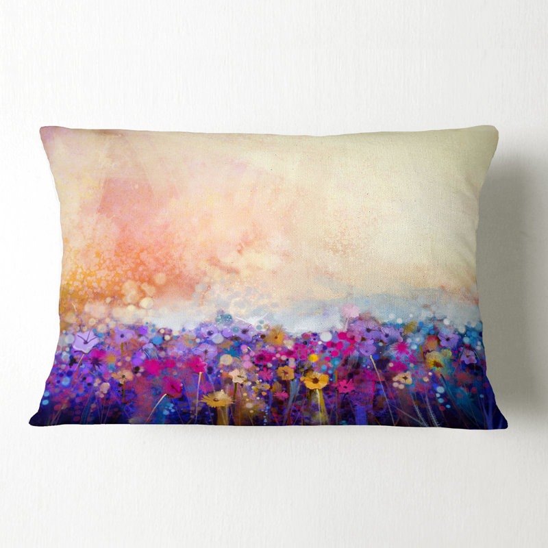 Coussin lombaire en fleurs abstraites