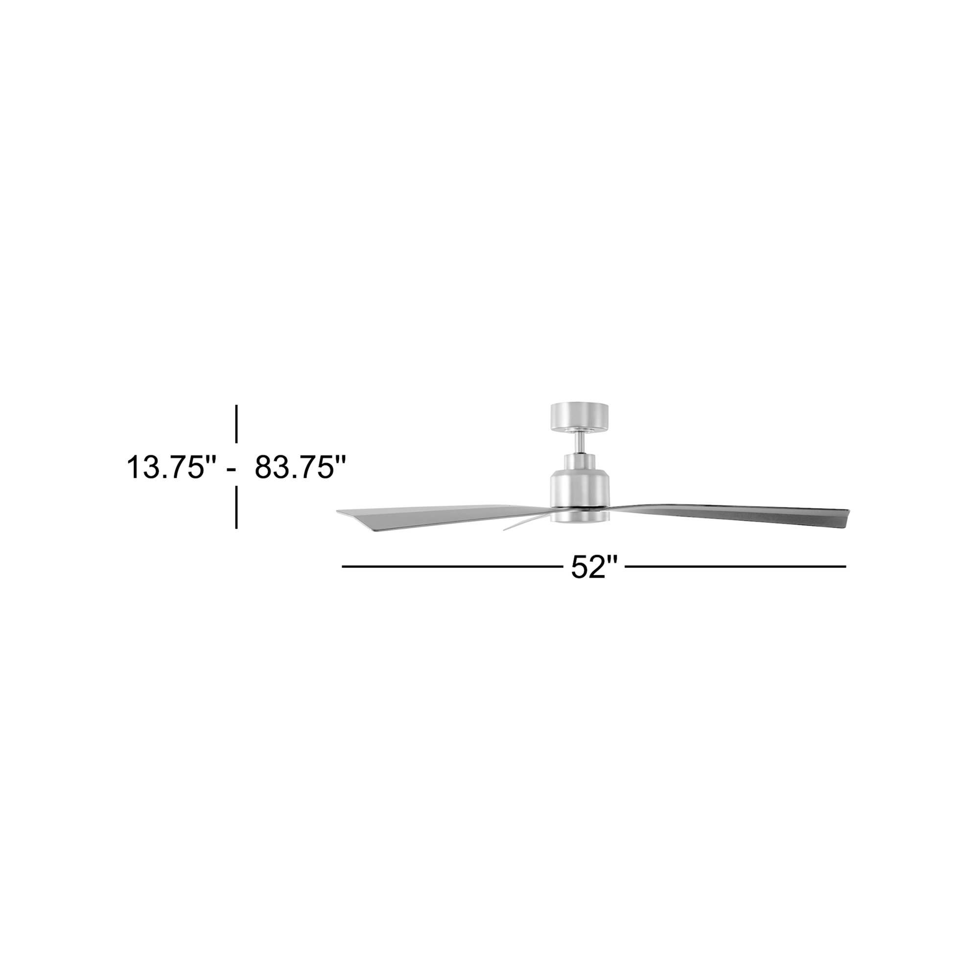 52" 3 Blade Smart Ceiling Fan with Remote Control Included, Soft Brass with Matte Black Blades, With Light Kit