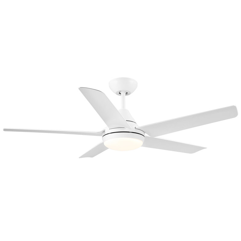 Ventilateur de plafond à DEL intégré 48 po avec pales en ABS blanc