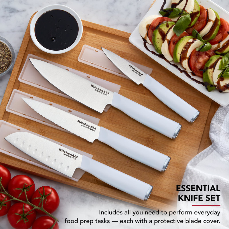 Ensemble de chef Kitchenaid avec housses sur mesure, couteau de cuisine pointu, lame en acier inoxydable japonais à haute teneur en carbone, pièce 