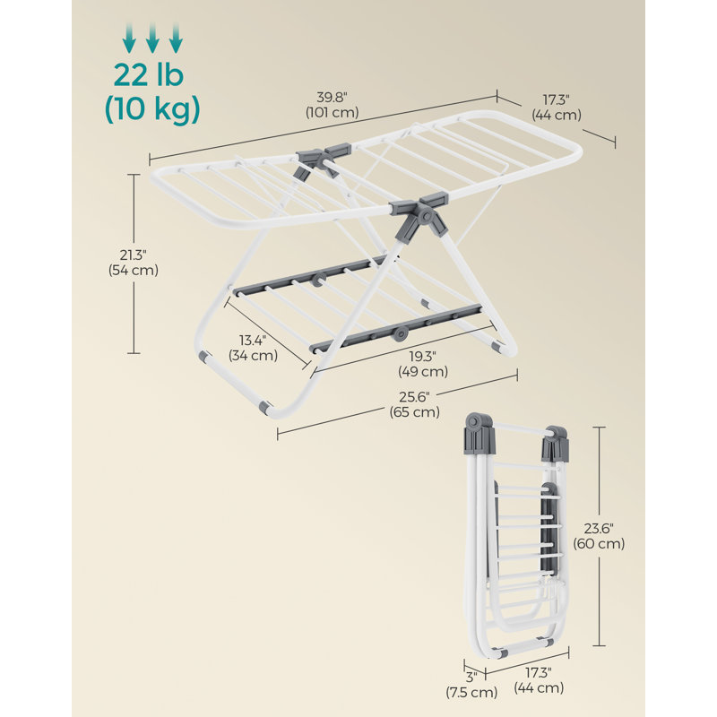 Steel Foldable Gullwing Drying Rack, Cloud White