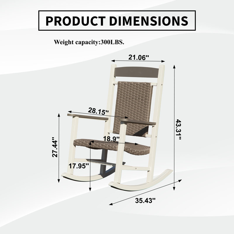 Chaise berçante d'extérieur en PEHD pour l'extérieur (ensemble de 2)