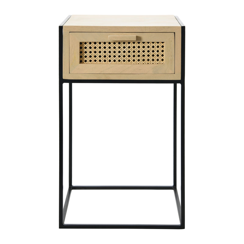 Gaener 13'' W Metal Nightstand, Natural