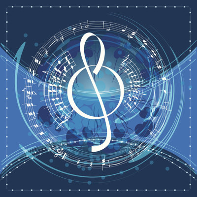 Fond musical - impression sur toile