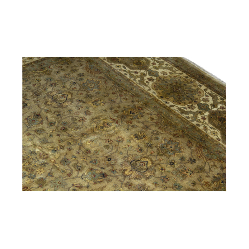 Wool Oriental Area Rug in Dark Gray