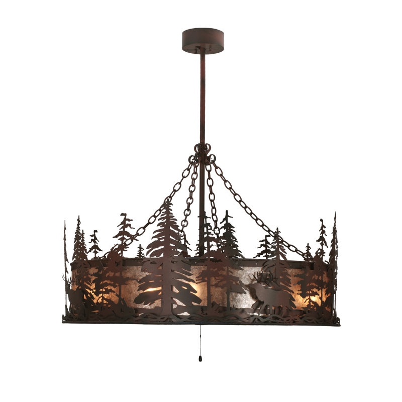 Elk At Dusk 8 - Light Chandelier