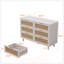 Armoire de rangement en rotin à 6 tiroirs au design naturel pour la chambre à coucher et le salon, écologique et spacieuse-130178351-130178353